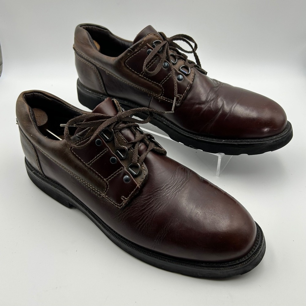 VTG Johnston & Murphy Oxford Shoes Cap Toe Mens 10.5 Brown Leather Vibram Sole